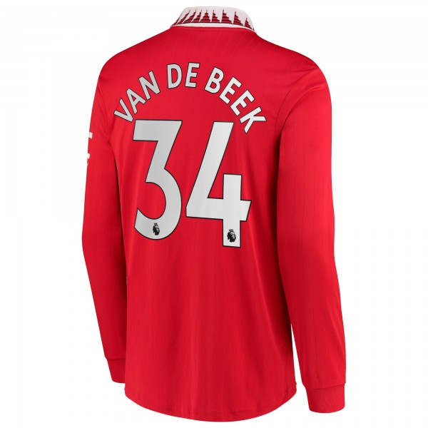 Игровая форма  Donny Van De Beek Manchester United adidas 2022/23 Home Replica - Red