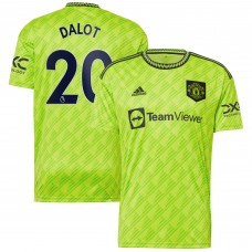 Игровая форма  Diogo Dalot Manchester United adidas 2022/23 Third Replica Player - Neon Green
