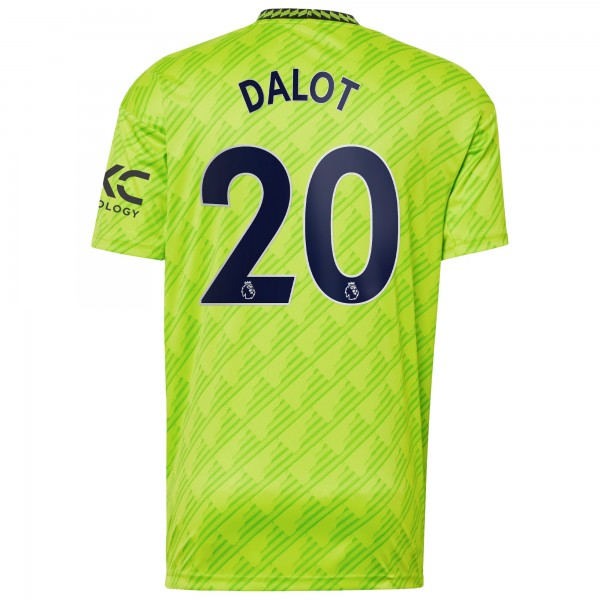 Игровая форма  Diogo Dalot Manchester United adidas 2022/23 Third Replica Player - Neon Green
