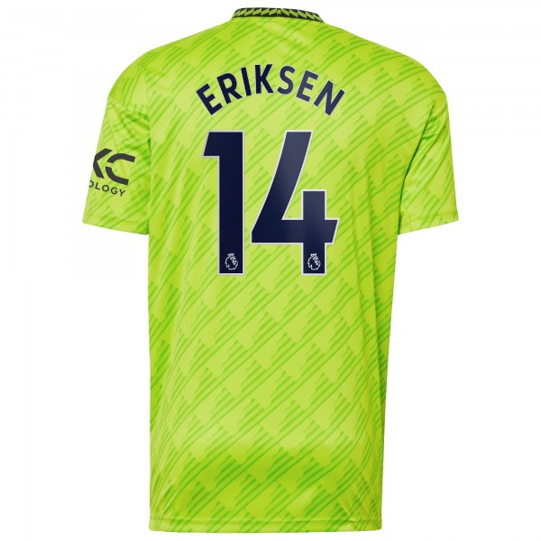 Игровая форма  Christian Eriksen Manchester United adidas 2022/23 Third Replica Player - Neon Green