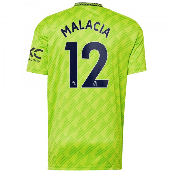 Игровая форма  Tyrell Malacia Manchester United adidas 2022/23 Third Replica Player - Neon Green