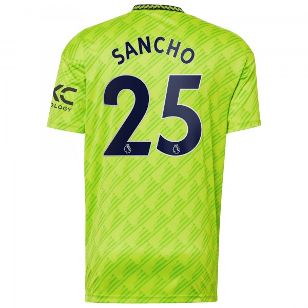 Игровая форма  Jadon Sancho Manchester United adidas 2022/23 Third Replica Player - Neon Green