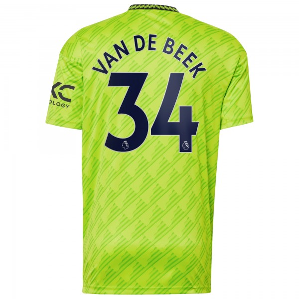 Игровая форма  Donny Van De Beek Manchester United adidas 2022/23 Third Replica Player - Neon Green