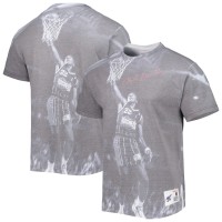 Футболка Clyde Drexler Houston Rockets Mitchell & Ness Above The Rim - Heather Gray