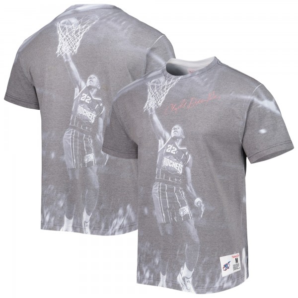 Футболка Clyde Drexler Houston Rockets Mitchell & Ness Above The Rim - Heather Gray
