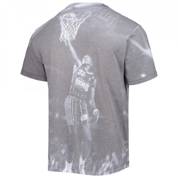 Футболка Clyde Drexler Houston Rockets Mitchell & Ness Above The Rim - Heather Gray
