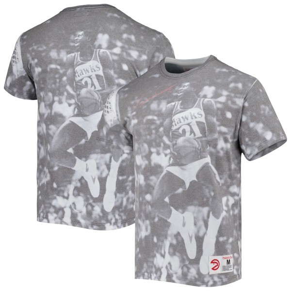 Футболка Dominique Wilkins Atlanta Hawks Mitchell & Ness Above The Rim - Heather Gray