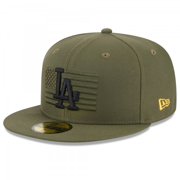 Бейсболка Los Angeles Dodgers New Era 2023 Armed Forces Day On-Field 59FIFTY - Green