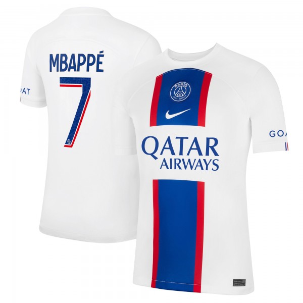Игровая джерси Kylian Mbappe Paris Saint-Germain Nike 2022/23 Third Breathe Stadium Replica Player - White
