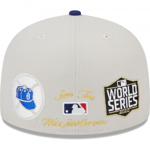 Бейсболка Los Angeles Dodgers New Era World Class Back Patch 59FIFTY - Gray/Royal