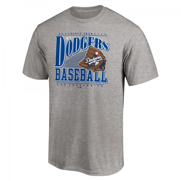 Los Angeles Dodgers Heather Gray Cooperstown Collection Winning Time T-Shirt