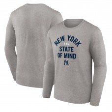 New York Yankees Gray Heater Long Sleeve T-Shirt