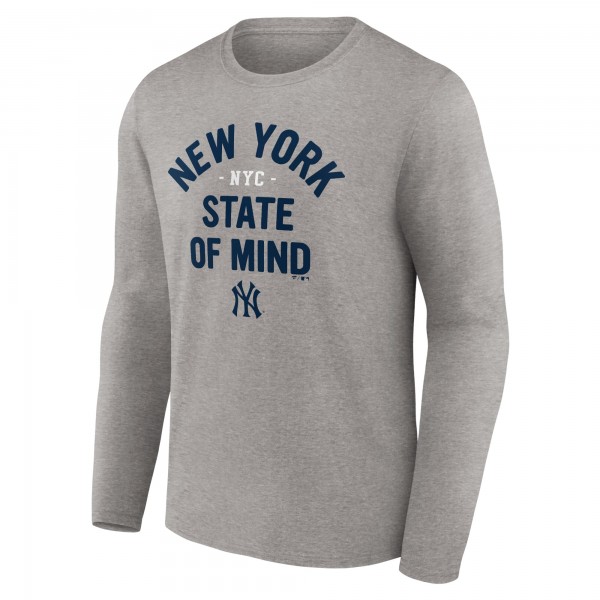 New York Yankees Gray Heater Long Sleeve T-Shirt