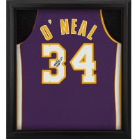 Игровая джерси Autographed Los Angeles Lakers Shaquille ONeal Fanatics Authentic Framed Mitchell & Ness Purple 1999-2000 Authentic Shadowbox