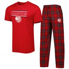 Пижама штаны и футболка Atlanta Hawks Concepts Sport Badge - Red/Black