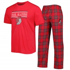 Пижама штаны и футболка Portland Trail Blazers Concepts Sport Badge - Red/Black