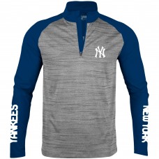 Кофта на короткой молнии New York Yankees Levelwear Vandal Raglan - Heather Gray