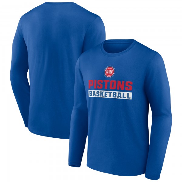 Detroit Pistons Blue Lets Go Long Sleeve T-Shirt