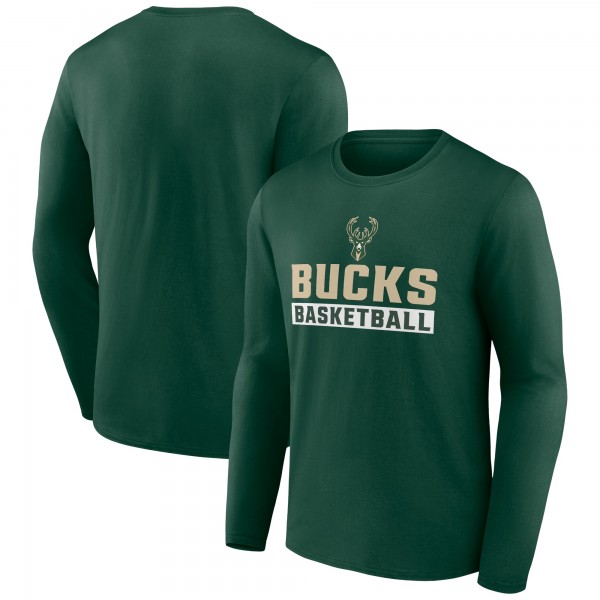 Футболка с длинным рукавом Milwaukee Bucks Lets Go - Green
