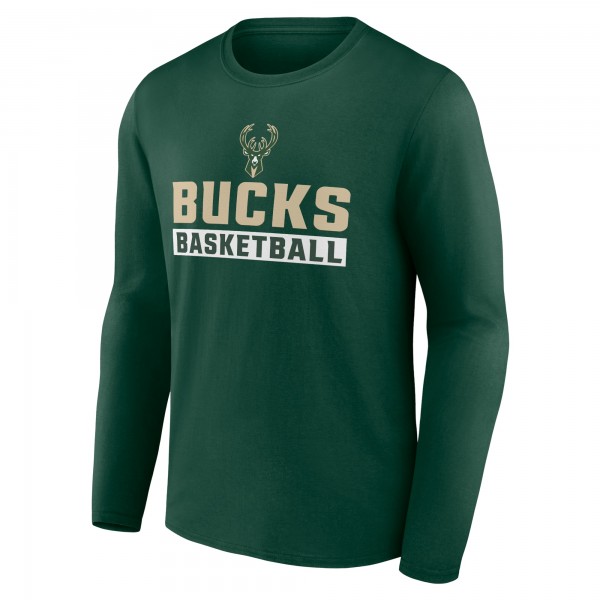 Футболка с длинным рукавом Milwaukee Bucks Lets Go - Green