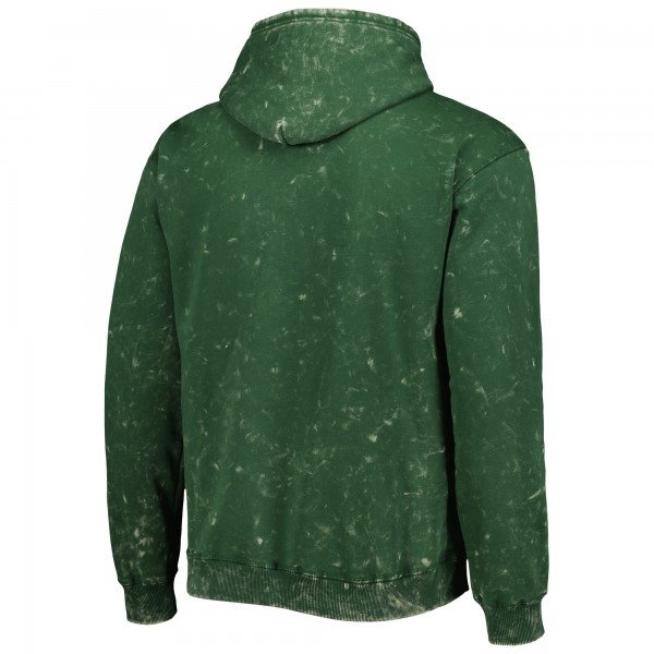 Unisex Milwaukee Bucks The Wild Collective Hunter Green Tonal Acid Wash Pullover Hoodie
