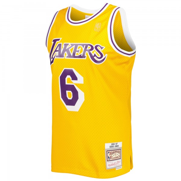 Игровая форма  Eddie Jones Los Angeles Lakers Mitchell & Ness 1996-97 Hardwood Classics Swingman - Gold