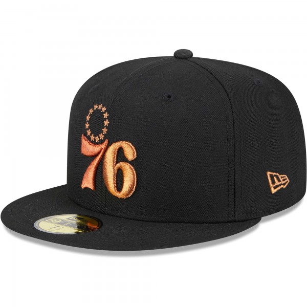 Бейсболка Philadelphia 76ers New Era Metallic Pop 59FIFTY - Black