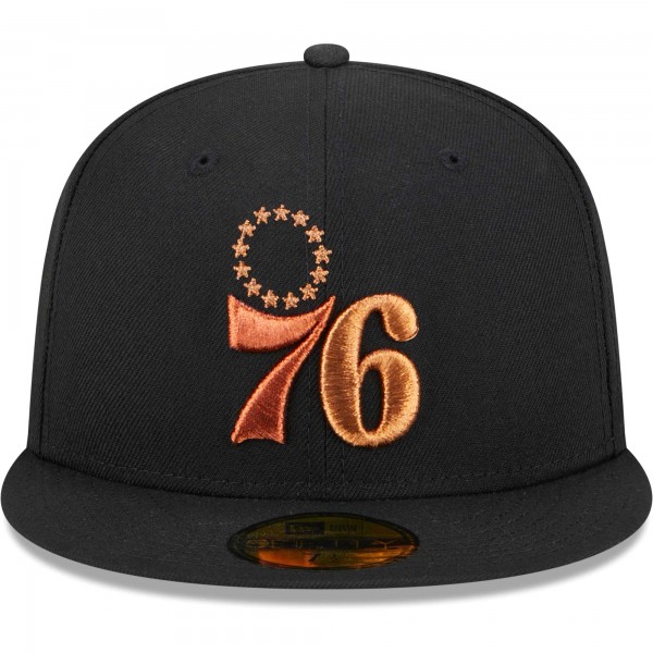 Бейсболка Philadelphia 76ers New Era Metallic Pop 59FIFTY - Black