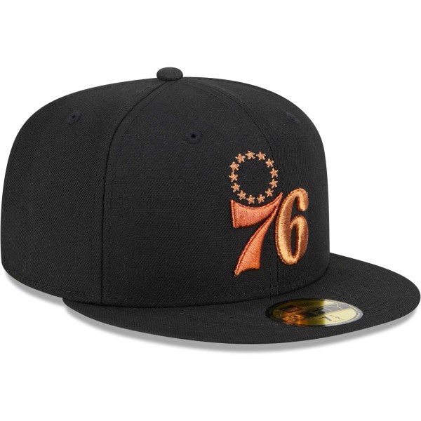 Бейсболка Philadelphia 76ers New Era Metallic Pop 59FIFTY - Black