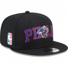 Бейсболка Philadelphia 76ers New Era Logo Blend 9FIFTY - Black