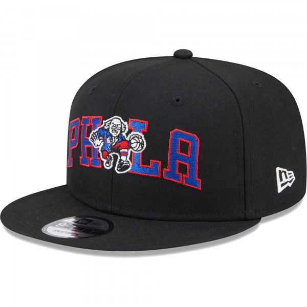 Бейсболка Philadelphia 76ers New Era Logo Blend 9FIFTY - Black