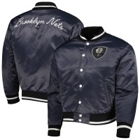 Куртка на кнопках Brooklyn Nets AUTHMADE Charcoal 10th Anniversary Satin Baseball