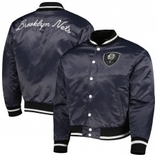 Куртка на кнопках Brooklyn Nets AUTHMADE Charcoal 10th Anniversary Satin Baseball