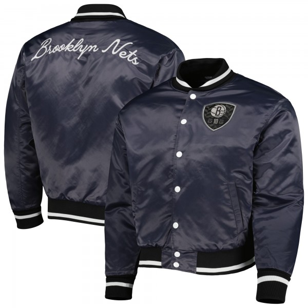Куртка на кнопках Brooklyn Nets AUTHMADE Charcoal 10th Anniversary Satin Baseball