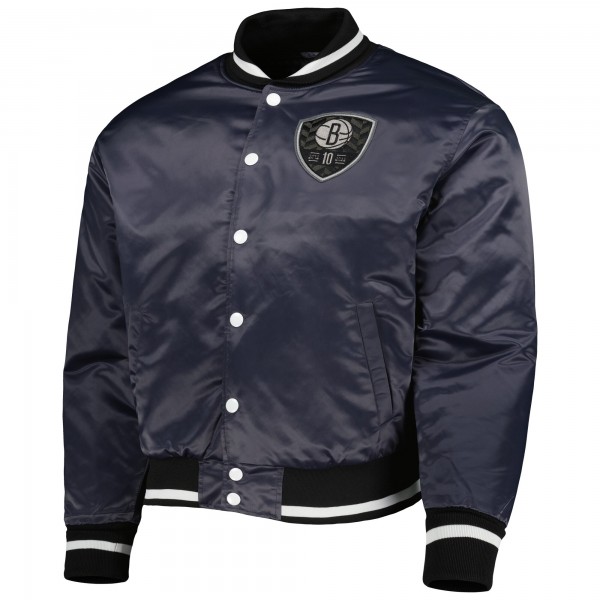 Куртка на кнопках Brooklyn Nets AUTHMADE Charcoal 10th Anniversary Satin Baseball