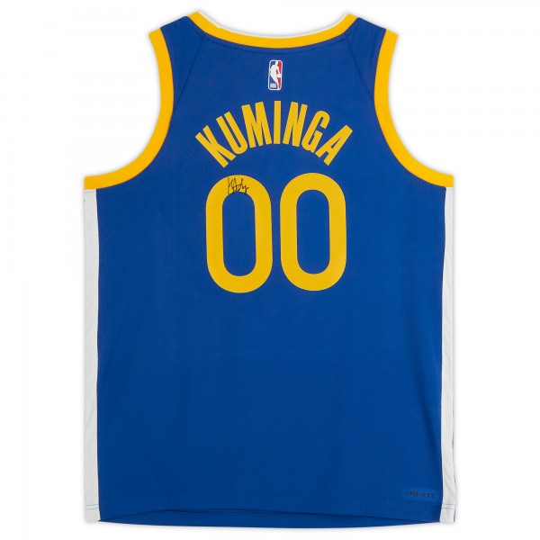 Игровая джерси Autographed Golden State Warriors Jonathan Kuminga Fanatics Authentic Royal Nike Icon Edition Swingman with Sponsor Patch