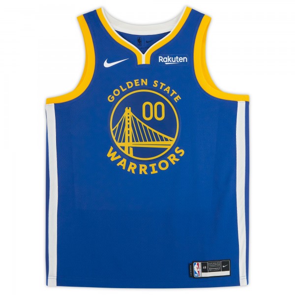 Игровая джерси Autographed Golden State Warriors Jonathan Kuminga Fanatics Authentic Royal Nike Icon Edition Swingman with Sponsor Patch