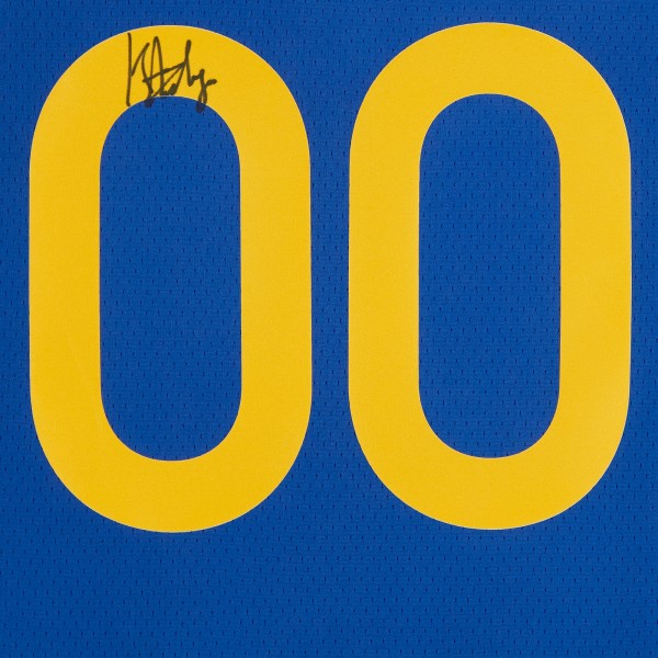 Игровая джерси Autographed Golden State Warriors Jonathan Kuminga Fanatics Authentic Royal Nike Icon Edition Swingman with Sponsor Patch