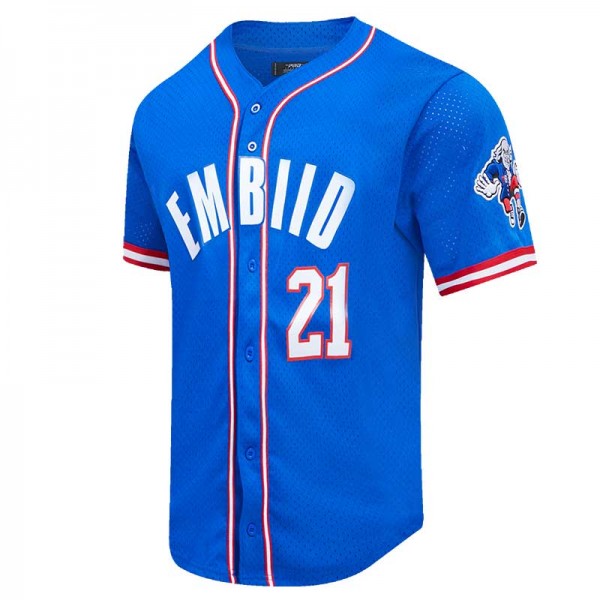 Рубашка с коротким рукавом Joel Embiid Philadelphia 76ers Pro Standard Capsule Player Baseball - Royal
