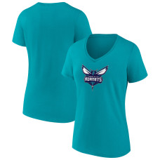 Женская футболка Charlotte Hornets Aqua Logo V-Neck