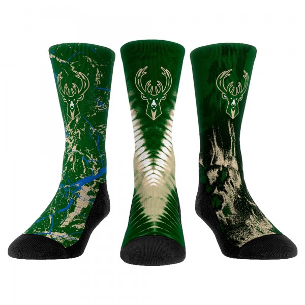 Три пары носков Rock Em Milwaukee Bucks Unisex