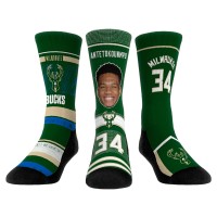 Носки Giannis Antetokounmpo Milwaukee Bucks Rock Em Youth Three-Pack Crew