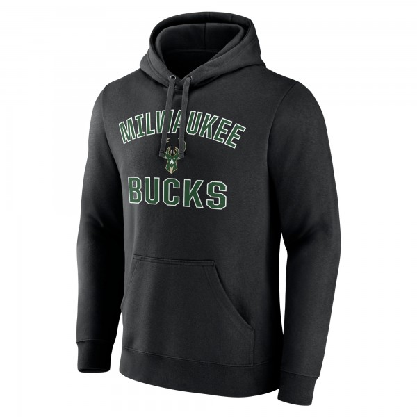 Milwaukee Bucks Black Victory Arch Pullover Hoodie