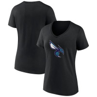 Женская футболка Charlotte Hornets Black Alternate Logo V-Neck