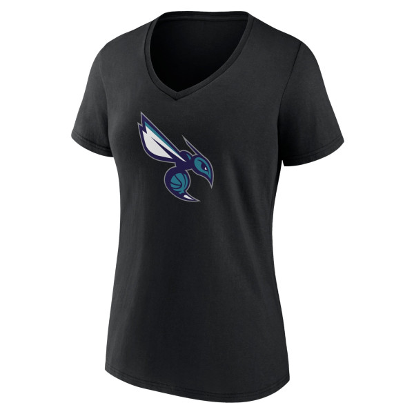 Женская футболка Charlotte Hornets Black Alternate Logo V-Neck