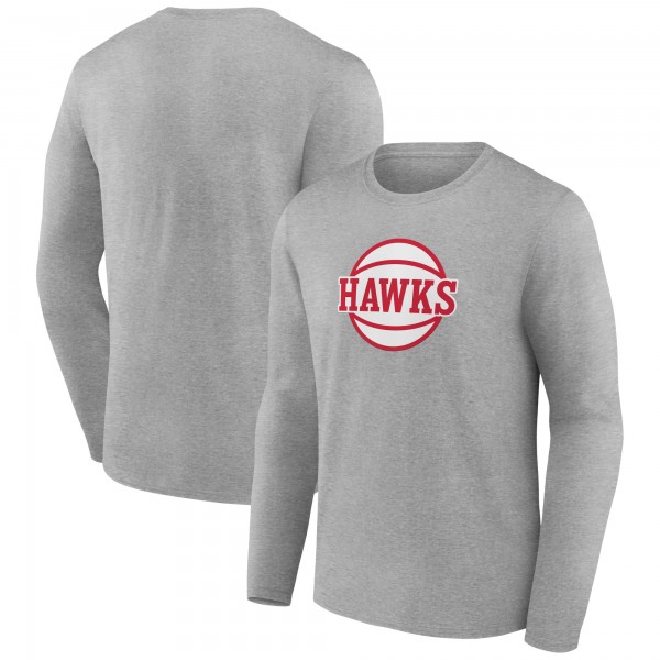 Футболка с длинным рукавом Atlanta Hawks Gray Alternate Logo