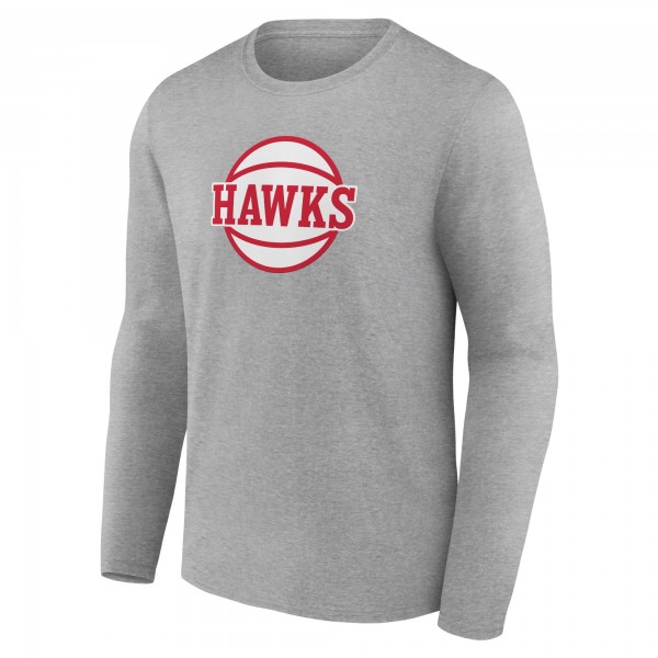 Футболка с длинным рукавом Atlanta Hawks Gray Alternate Logo