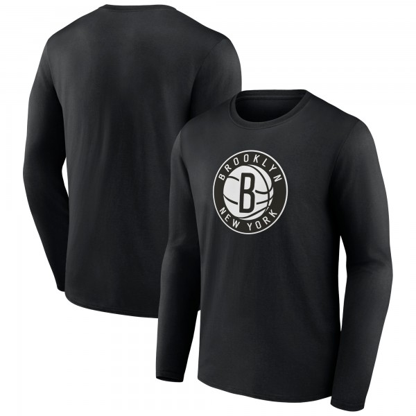 Футболка с длинным рукавом Brooklyn Nets Alternate Logo - Black