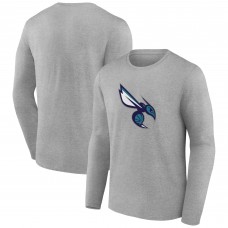 Футболка с длинным рукавом Charlotte Hornets Gray Alternate Logo