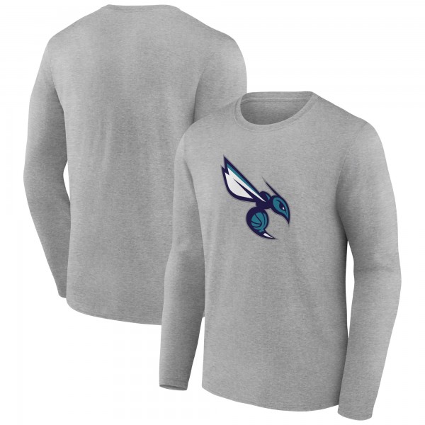 Футболка с длинным рукавом Charlotte Hornets Gray Alternate Logo